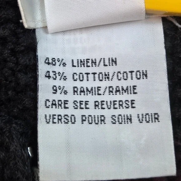 VTG Talbots Linen Blend Patchwork Zip Cardigan Womens Large Hand Knit Multicolor - Picture 4 of 7
